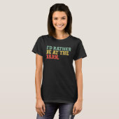 I'd Rather Be at The Barn  Retro Horse Trainer T-shirt (Voorkant volledig)
