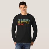 I'd Rather Be at The Barn Retro Horse Trainer T-shirt (Voorkant volledig)