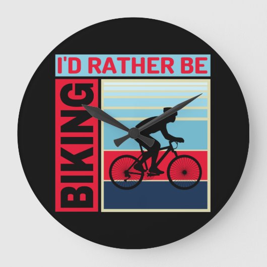 ID RATHER BE BIKING GROTE KLOK (Voorkant)