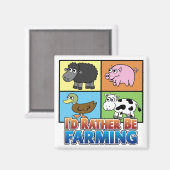I'd rather be farming! (virtual farmer) magneet (Voorkant / Achterkant)