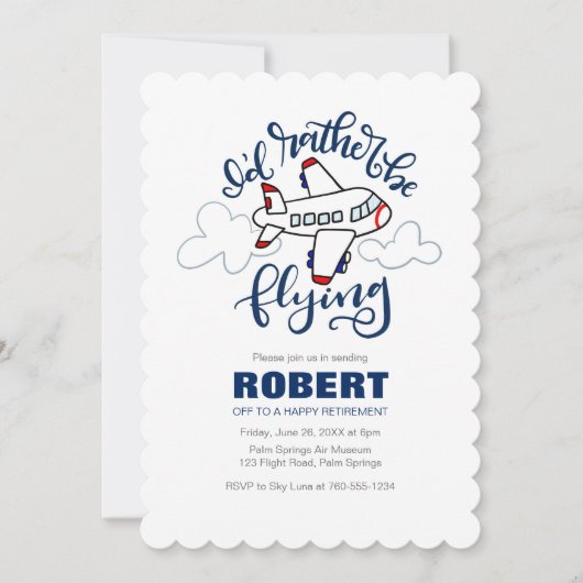I'd Rather Be Flying, Airplane Invitation Kaart (Voorkant)