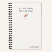 I'd Rather Be Golfing Flamingo Notebook Modern  Notitieboek (Voorkant)