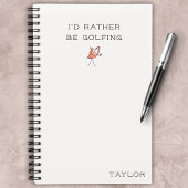 I'd Rather Be Golfing Flamingo Notebook Modern  Notitieboek