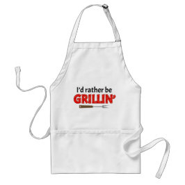 I'd Rather Be Grillin' BBQ Grilling Grill Master Standaard Schort