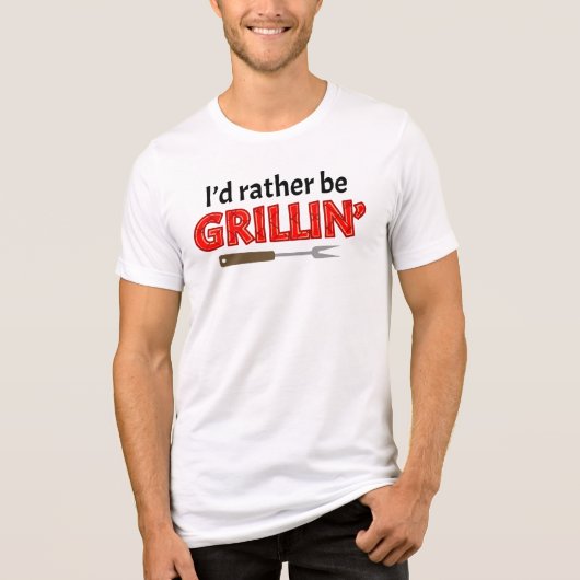 I'd Rather be Grillin' Grillmaster Steaks Tri-Blend Shirt (Voorkant)