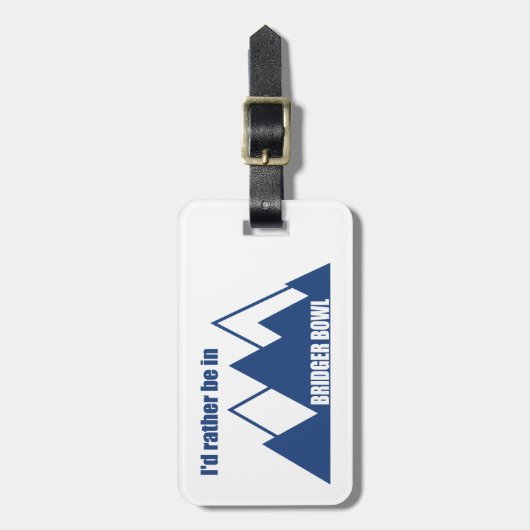 I'd Rather Be In Bridger Bowl Mountain Bagagelabel (Voorkant verticaal)