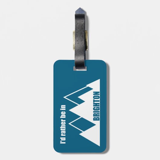 I'd Rather Be In Brighton Utah Mountain Bagagelabel (Achterkant verticaal)