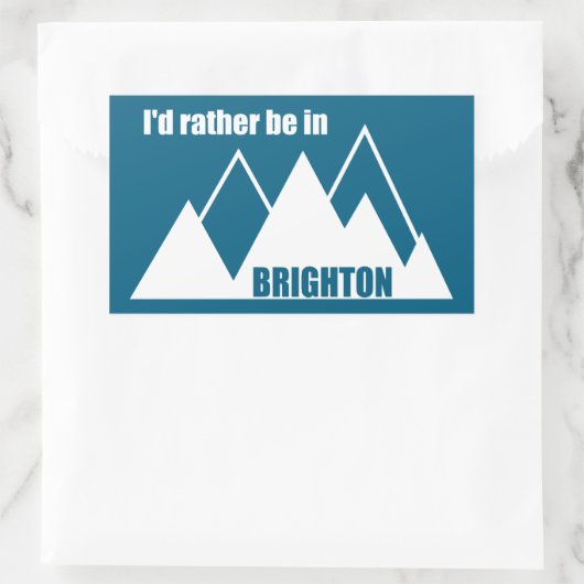 I'd Rather Be In Brighton Utah Mountain Rechthoekige Sticker (Tas)