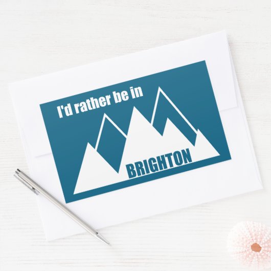 I'd Rather Be In Brighton Utah Mountain Rechthoekige Sticker (Envelop)