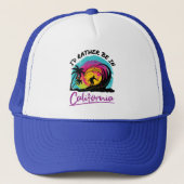 I'd Rather Be In California Travel Souvenir Trucker Pet (Voorkant)