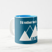 I'd Rather Be In La Plagne France Mountain Tweekleurige Koffiemok (Voorkant links)