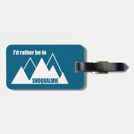 I'd Rather Be In Snoqualmie Washington Mountain Bagagelabel (Achterkant horizontaal)