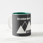 I'd Rather Be In Spearfish South Dakota Mountain Tweekleurige Koffiemok (Voorkant links)