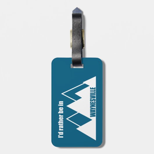 I'd Rather Be In Waynesville Mountain Bagagelabel (Achterkant verticaal)