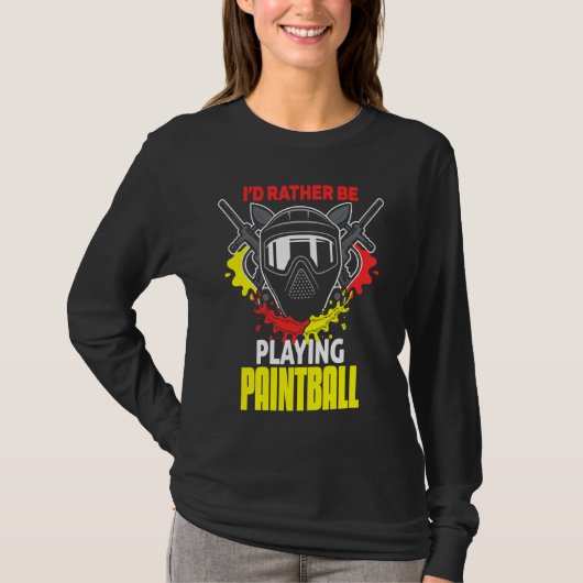I'd Rather Be Playing Paintball paintball T-shirt (Voorkant)