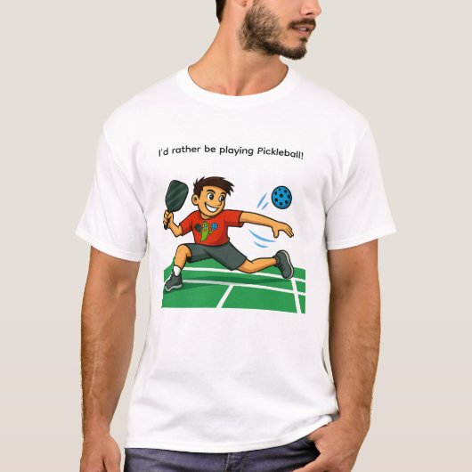 I'd rather be playing Pickleball T-shirt (Voorkant)