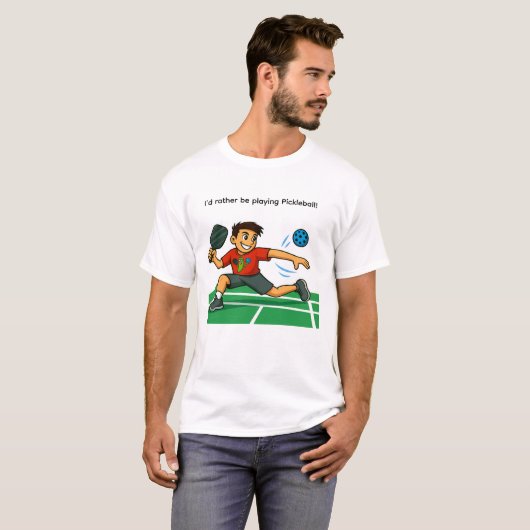I'd rather be playing Pickleball T-shirt (Voorkant volledig)
