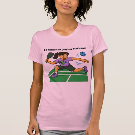 I'd Rather be playing pickleball T-shirt (Voorkant)