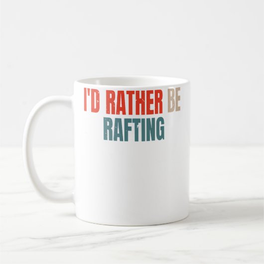 I'D Rather Be Rafting Funny Raft Rafting Rafter Koffiemok (Links)