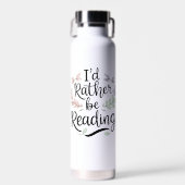I'd Rather Be Reading – Pastel Quote Water Bottle Waterfles (Voorkant)