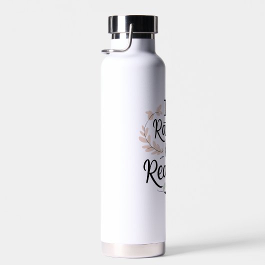 I'd Rather Be Reading – Pastel Quote Water Bottle Waterfles (Rechts)