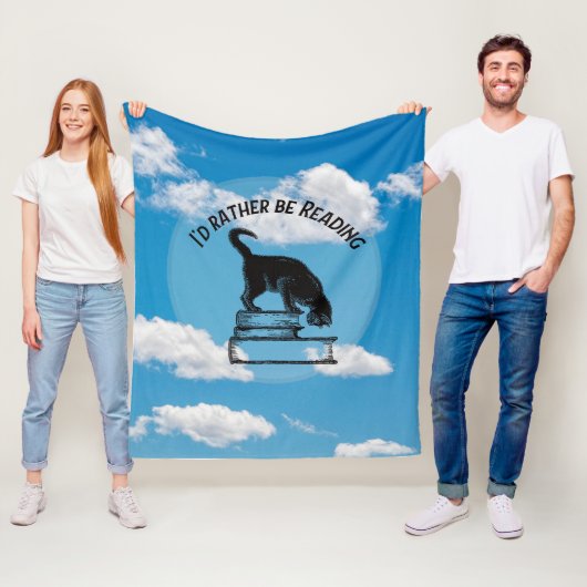 I'd Rather Be Reading Throw Blanket Fleece Deken (In situ)