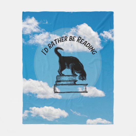 I'd Rather Be Reading Throw Blanket Fleece Deken (Voorkant)