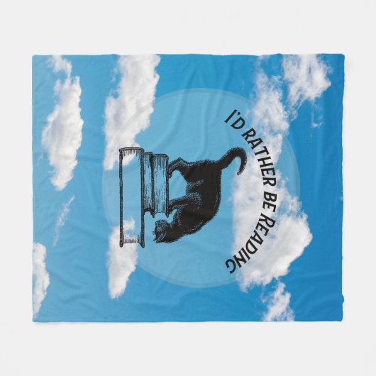 I'd Rather Be Reading Throw Blanket Fleece Deken (Voorkant (Horizontaal))