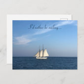 I'd Rather Be Sailing Postcard Nautical Sea Ocean Briefkaart (Voorkant / Achterkant)