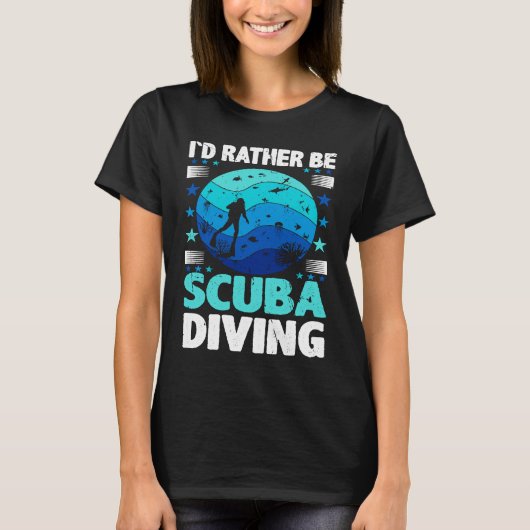 Id Rather Be Scuba Diving I Scuba Diver T-shirt (Voorkant)