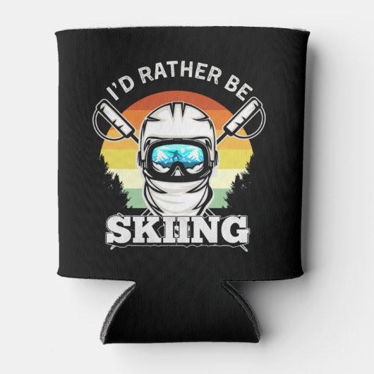 I'd Rather be Skiing, Funny skier Gift Blikjeskoeler (Voorkant)