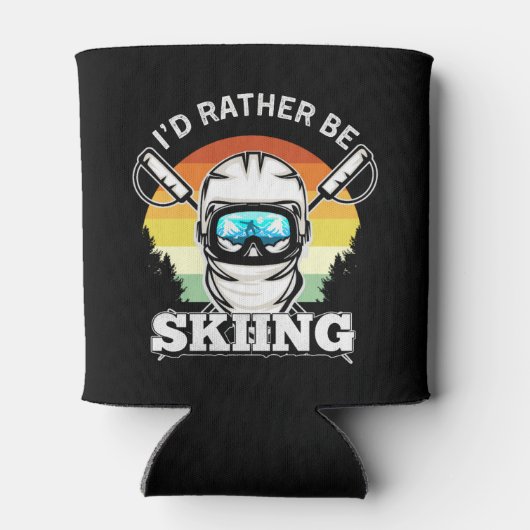 I'd Rather be Skiing, Funny skier Gift Blikjeskoeler (Achterkant)