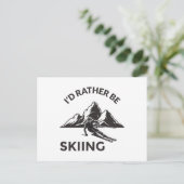 ID Rather be Skiing - Skier Gift, Winter Sport Briefkaart (Staand voorkant)