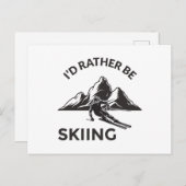 ID Rather be Skiing - Skier Gift, Winter Sport Briefkaart (Voorkant / Achterkant)