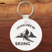 ID Rather be Skiing - Skier Gift, Winter Sport Sleutelhanger (Voorkant)