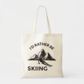 ID Rather be Skiing - Skier Gift, Winter Sport Tote Bag (Voorkant)