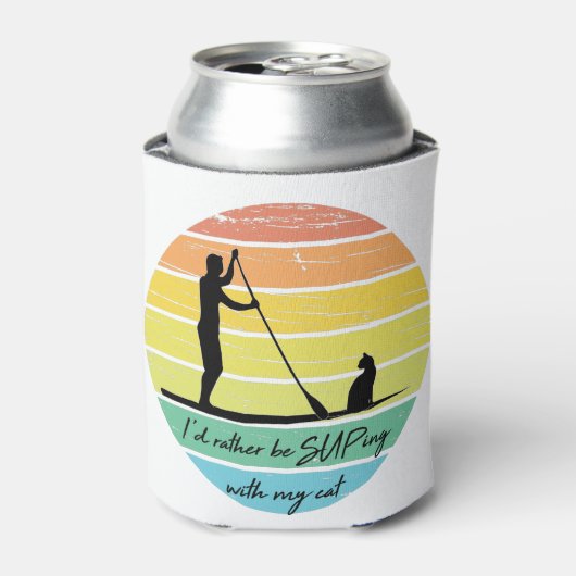 I'd Rather Be SUPing With My Cat SUP Blikjeskoeler (Blikje Voorkant)
