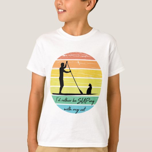 I'd Rather Be SUPing With My Cat SUP T-shirt (Voorkant)