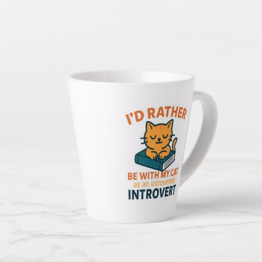 I'd Rather Be With My Cat Latte Mok (Rechterhoek)