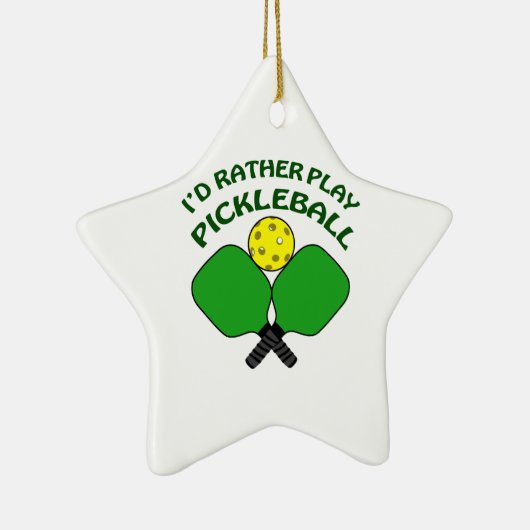 ID Rather Play Pickleball Keramisch Ornament (Rechts)