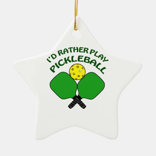 ID Rather Play Pickleball Keramisch Ornament (Voorkant)