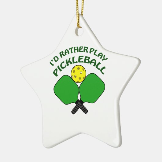 ID Rather Play Pickleball Keramisch Ornament (Links)