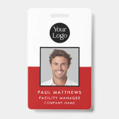 ID rode werknemer foto bedrijf Badge (Voorzijde)