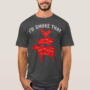 ID roken dat Barbecue Grilling BBQ Smoker Gift T-shirt