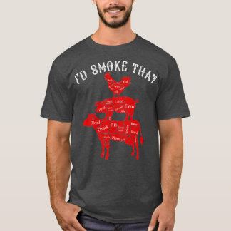 ID roken dat Barbecue Grilling BBQ Smoker Gift T-shirt