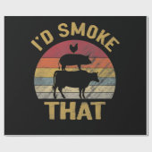 ID roken dat Funny BBQ de moker Grill Gift Cadeaupapier (Vlak)