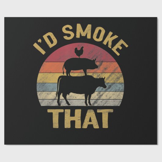 ID roken dat Funny BBQ de moker Grill Gift Cadeaupapier (Vlak)