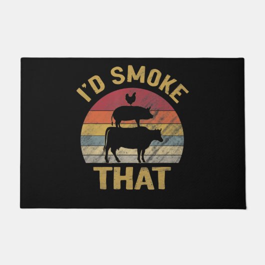 ID roken dat Funny BBQ de moker Grill Gift Deurmat (Voorkant)