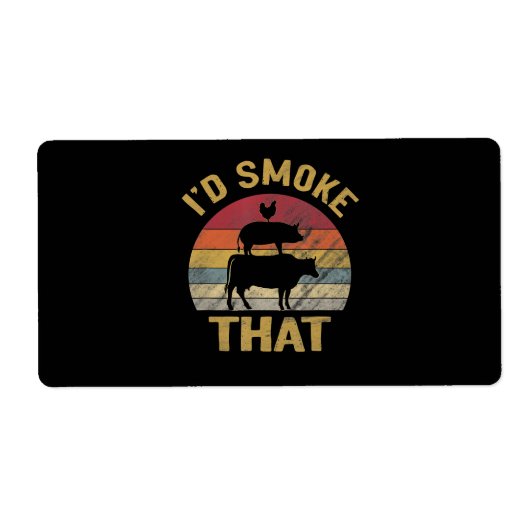 ID roken dat Funny BBQ de moker Grill Gift Etiket (Voorkant)