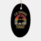 ID roken dat Funny BBQ de moker Grill Gift Keramisch Ornament (Rechts)